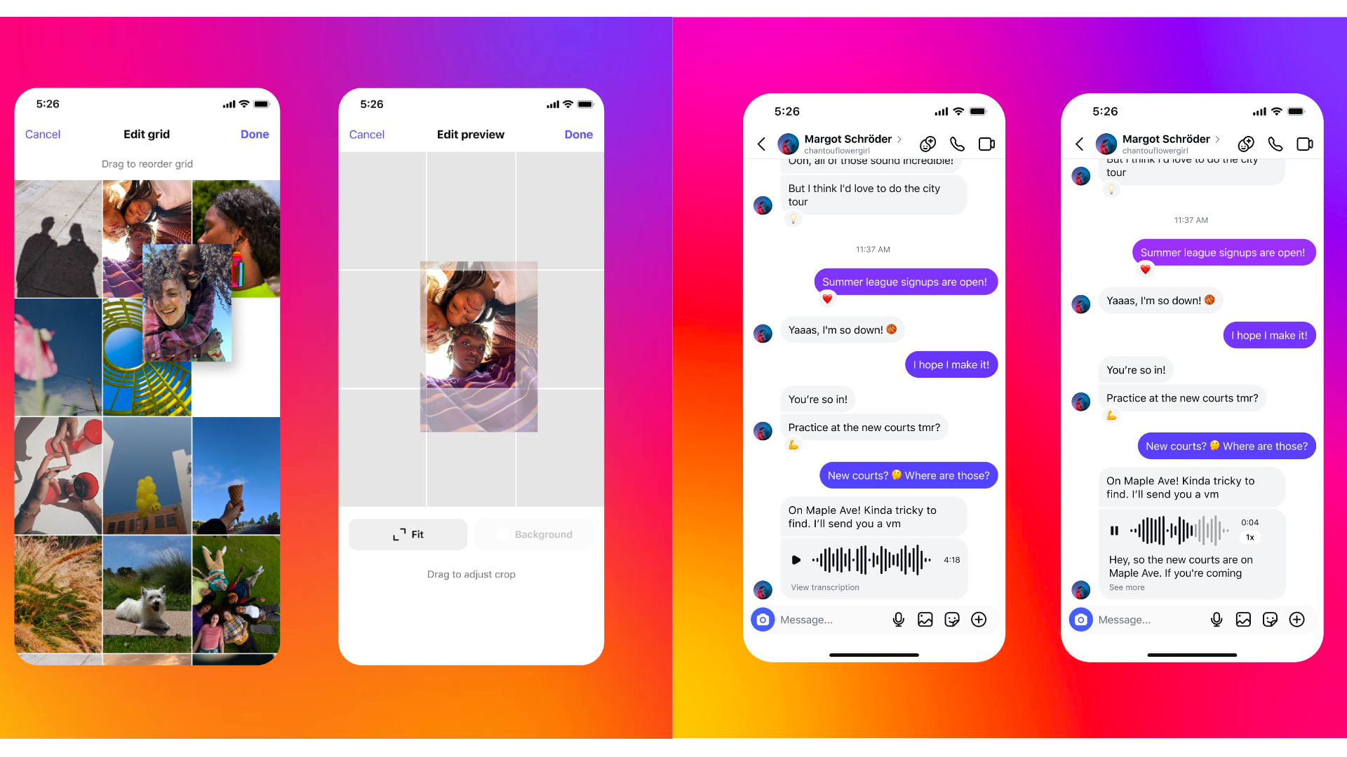 Instagram 新功能「編輯網格」開放自由調整個人檔案排版，「語音訊息」延長至五分鐘
